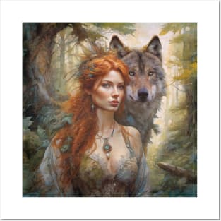 Lady & Wolf Posters and Art